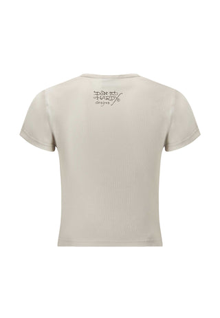 New York City Cropped Baby Tshirt Topp for kvinner - Grå