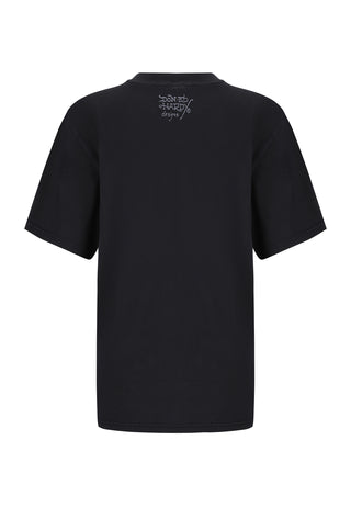 Dames New York City Diamante T-shirt - Zwart