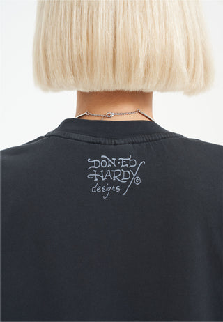 New York City Diamante T-Shirt für Damen – Schwarz