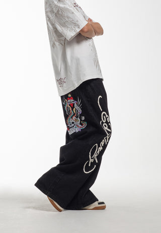 Pantalon en jean surdimensionné Ny City Xtra pour femme - Noir