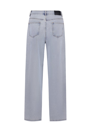 Jeans Mujer Nyc Diamante Relaxed Denim - Blanqueador