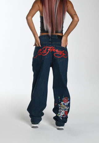 Damskie jeansowe spodnie Only Live Once Relaxed - Indygo