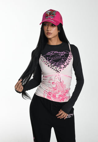 Pinkes Koi-Cami-T-Shirt für Damen – Pink
