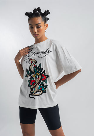 T-shirt décontracté Snake & Dagger pour femme - Blanc