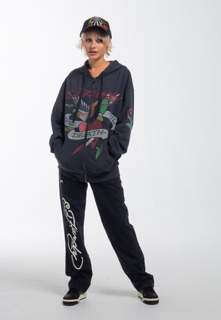 True Snake-hoodie voor dames met ritssluiting - houtskool