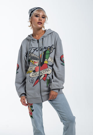 True Snake-hoodie voor dames met ritssluiting - grijs