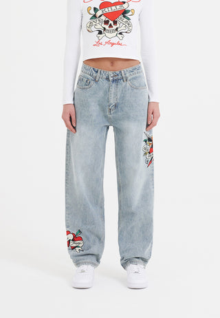 Dame True-Til-Death Relaxed Fit denimbukser Jeans - Bleach