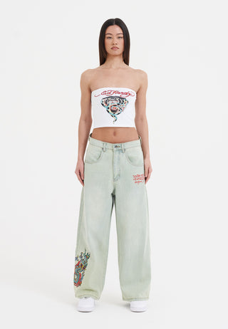Dam Twisted Dragon Xtra Oversized Jeans Jeans - Blå