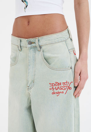 Dam Twisted Dragon Xtra Oversized Jeans Jeans - Blå