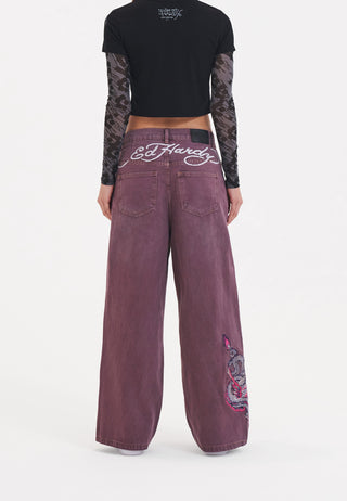Calça jeans feminina Twisted Dragon Xtra Oversized - Roxa