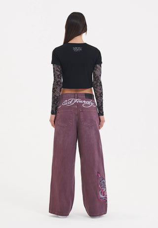 Pantalon en jean surdimensionné Twisted Dragon Xtra pour femme - Violet
