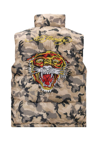 Jaqueta masculina Tiger-Head-Gilet Puffer - Camo