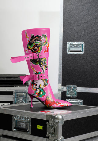 Tattoo Belt Boot - Pink