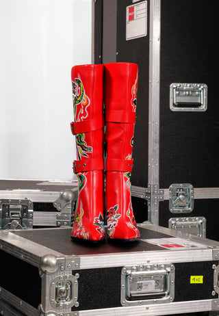 Tattoo Belt Boot - Red