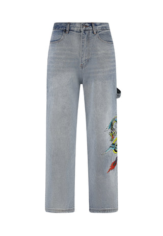 Calça jeans masculina Flying Dragon Carpenter - Azul