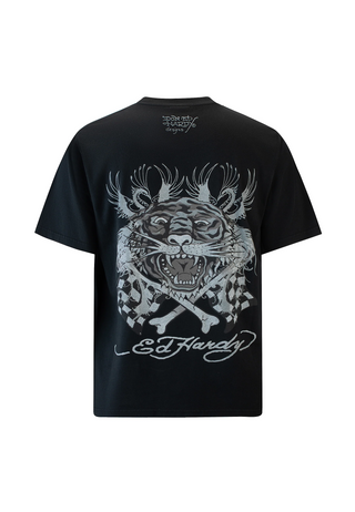 Herren Mono Racing Tiger T-Shirt – Schwarz
