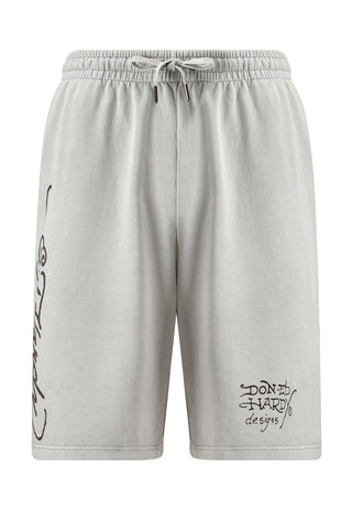 Herre Nyc Skull Sweat Shorts - Washed Grey