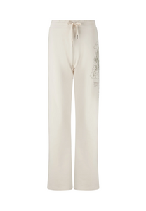 Womens Battle Dragon Flared Trousers - White