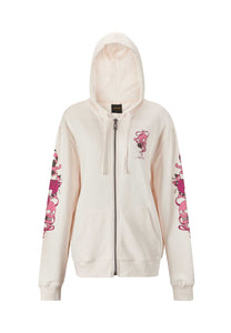 Dames Love Wrapped Zip Through Hoodie - Roze
