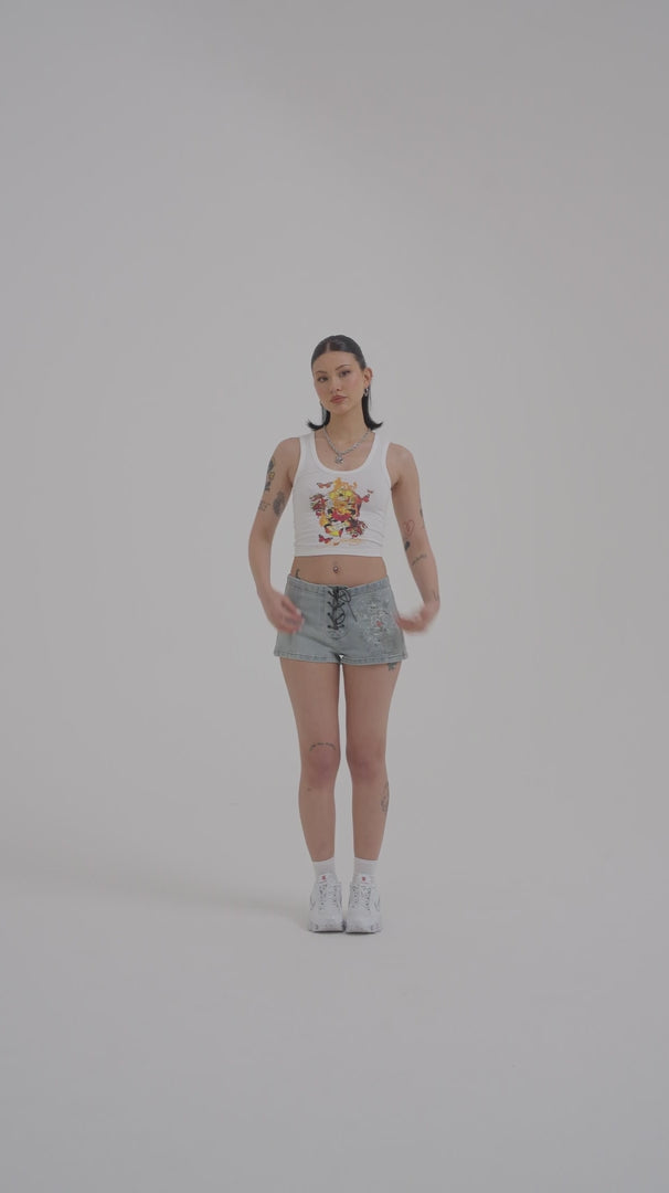 Womens True To My Love Cropped Vest Top - White – Ed Hardy Europe