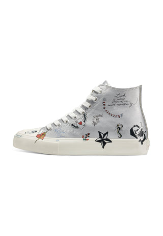 DOODLE HIGH TOP SNEAKERS - SILVER