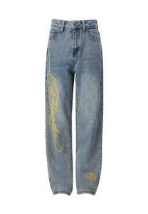 Womens Born-Wild Relaxed Fit Denim Hose Jeans - Bleach