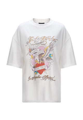 Dame Brave-Hearts kæreste T-shirt - Hvid