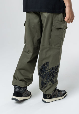 Mens Eagle Swoop Cargo Pants Trousers - Olive