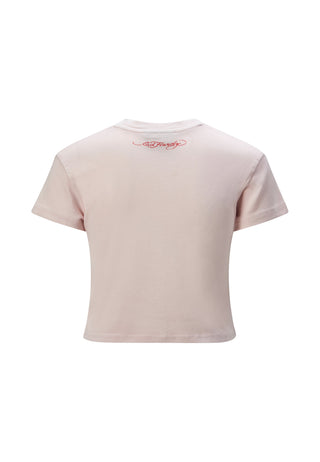 Camiseta feminina recortada La-Roar-Tiger para bebê - rosa