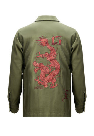 Herre Nu-Dragon Back Surplus Shirt - Khaki