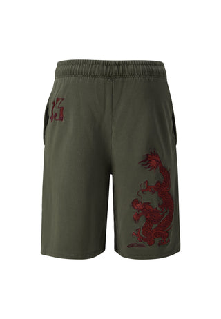 Herre Nu-Dragon Back Sweat Shorts - Khaki