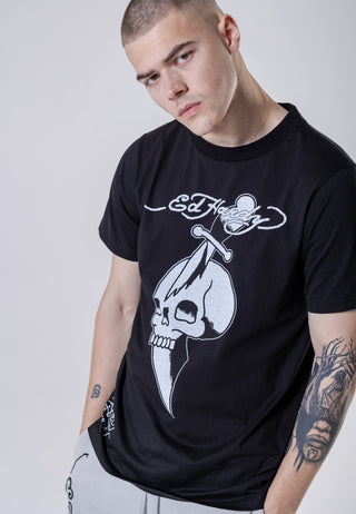 Herre Skull-Blade Tonal T-Shirt - Sort