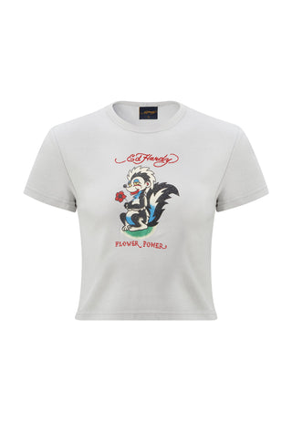 Dame Skunk-Power Baby T-Shirt - Grå