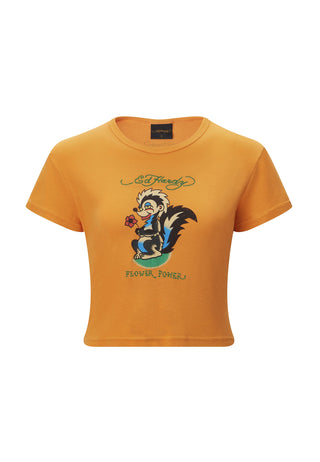 Womens Skunk-Power Baby T-Shirt - Orange