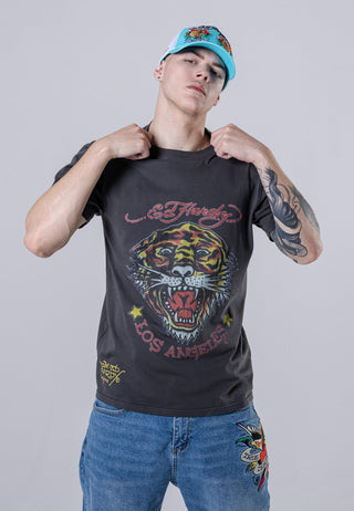 Herre Tiger-Vintage Roar T-skjorte - Svart