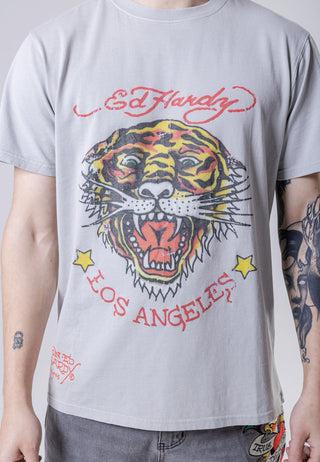 Mens Tiger-Vintage Roar T-Shirt - Grey