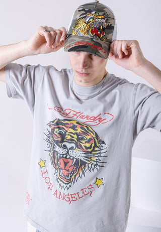 Camiseta Tiger-Vintage Roar para hombre - Gris