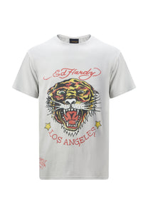 T-shirt męski Tiger-Vintage Roar – szary