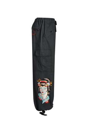 Kvinners Tokyo Geisha Cargo Pants Bukser - Svart