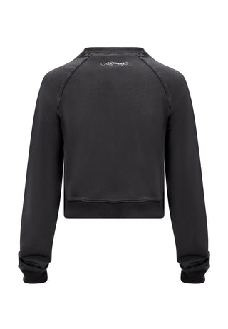Dame Top-Buzz Cropped Crew Neck Jumper - Sort