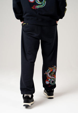 Męskie spodnie dresowe Back-Dragon - czarne