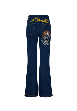 Dames Don-Eagle Bootleg Fit Denim Broek Jeans - Indigo