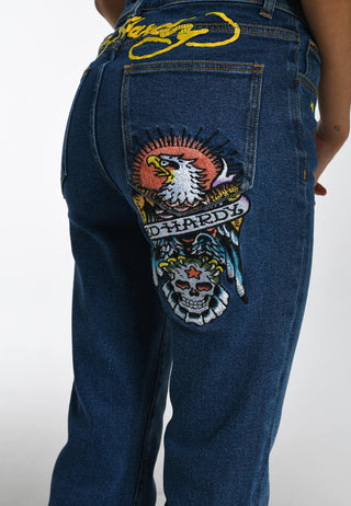 Dame Don-Eagle Bootleg Fit Denim Bukser Jeans - Indigo