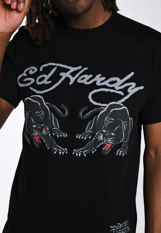 Herre Double-Panther T-Shirt - Sort