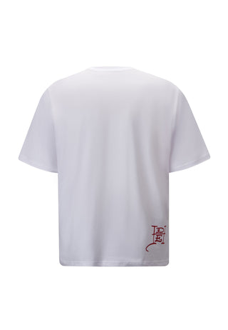 T-shirt męski z podwójną panterą – biały
