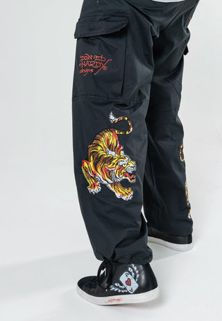 Pantalones cargo Double Tiger para hombre - Negro