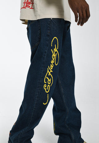 Jeans larghi da uomo Flamer-Snake - Indaco