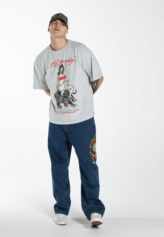 Holly-Panther T-skjorte for menn - grå