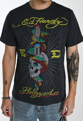 Herre Hollywood-Snake T-Shirt - Sort