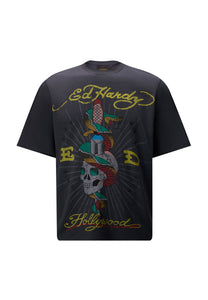 Hollywood-Snake T-skjorte for menn - Svart